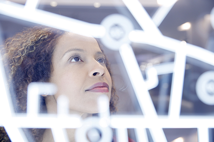 Woman Looking at Data