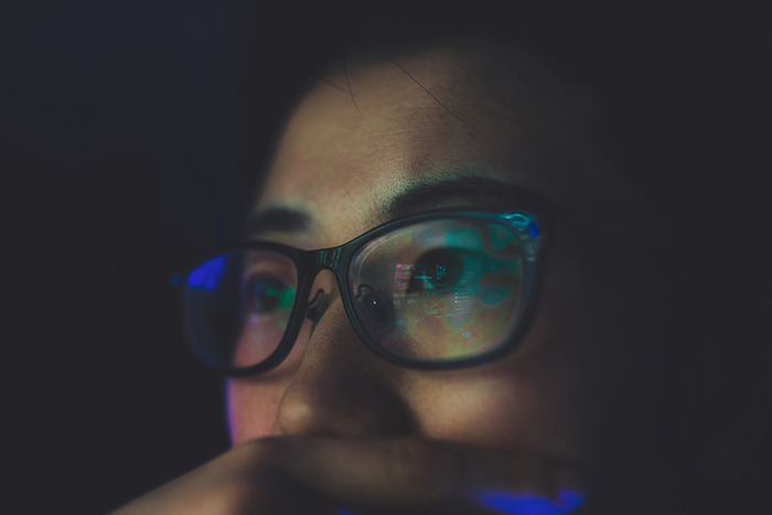 Man looking at computer