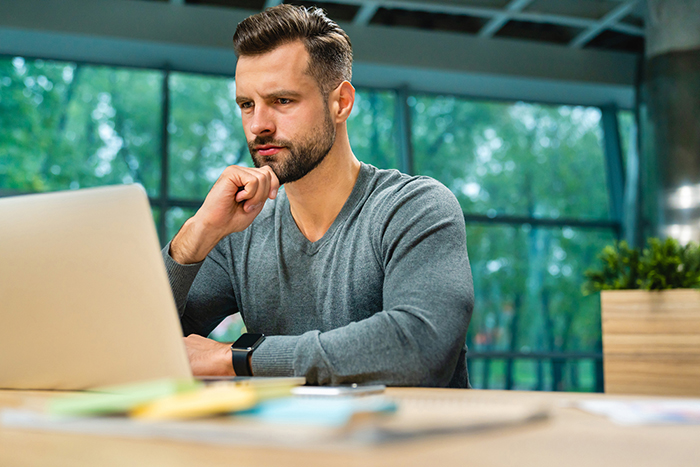 Man On Computer